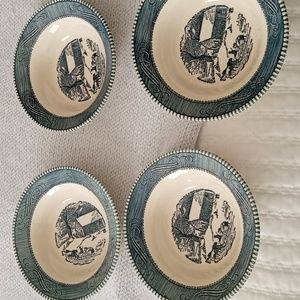 Vintage Currier and Ives small soup bowl